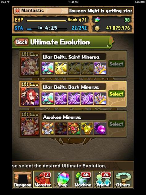 Choose the best option (Awoken Minerva!)